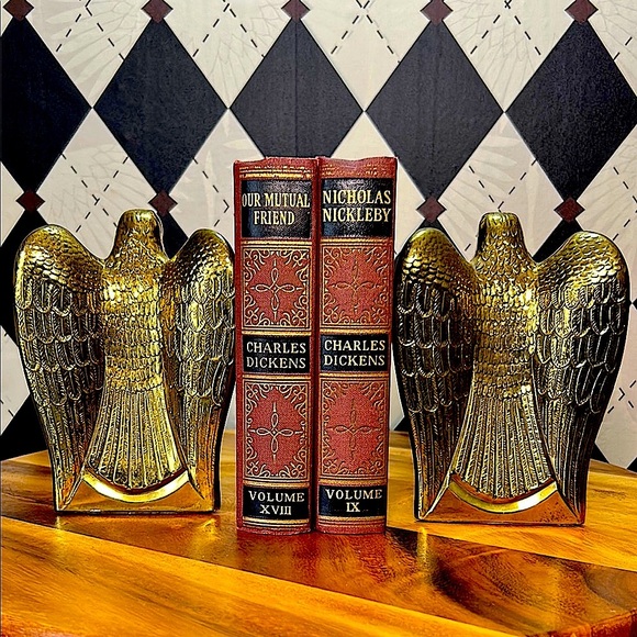 Vintage USA Solid Brass Bookends Soaring Eagle – Pair – 6+ lbs - Picture 3 of 16